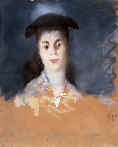 Donna con cappello di seta da Édouard Manet